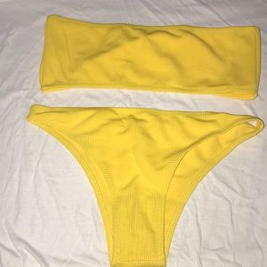 Yellow Bando Cheeky Bikini